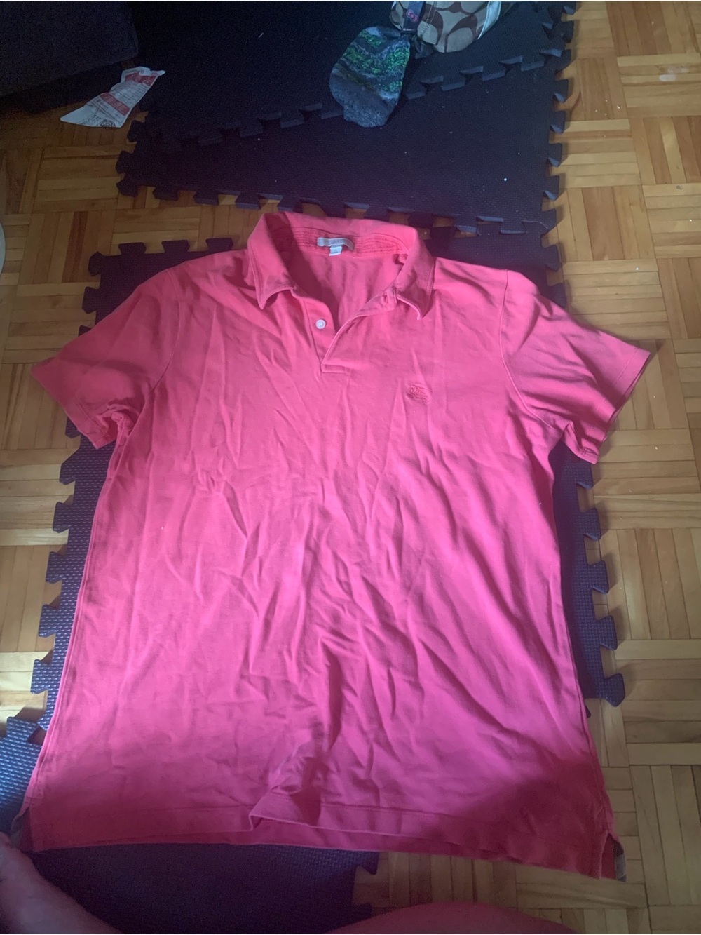 Burberry Men's Pink Polo Shirt